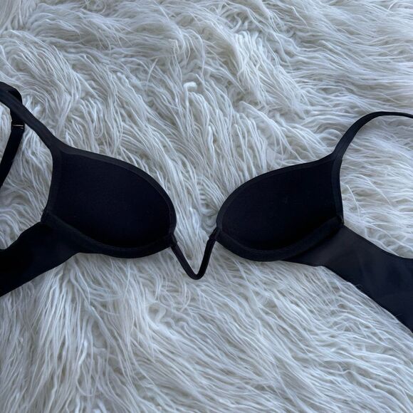 Skims Ultimate Deep Plunge Push Up Bra Onyx Size 30A - Picture 6 of 7